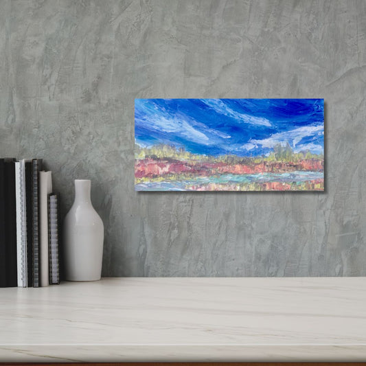 Original acrylic painting (16 by 8 inch) by Ottawa-based artist Mireille Laroche. Shipping in Canada is included in the price.