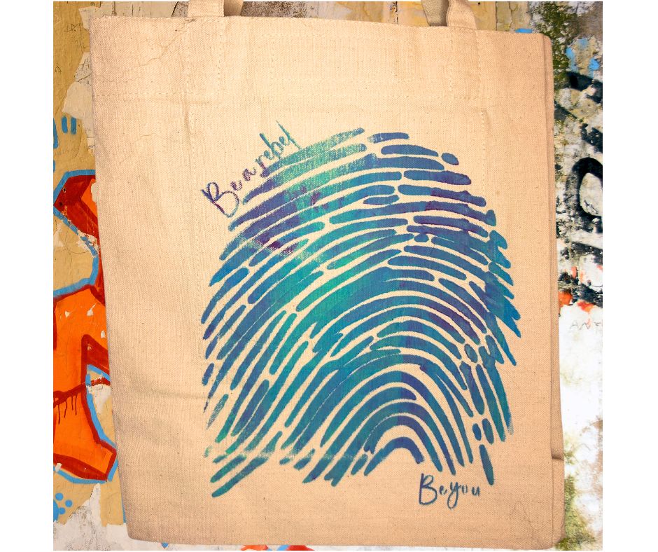 Small Totebag - finger print/ Petit sac fourre-tout - empreinte