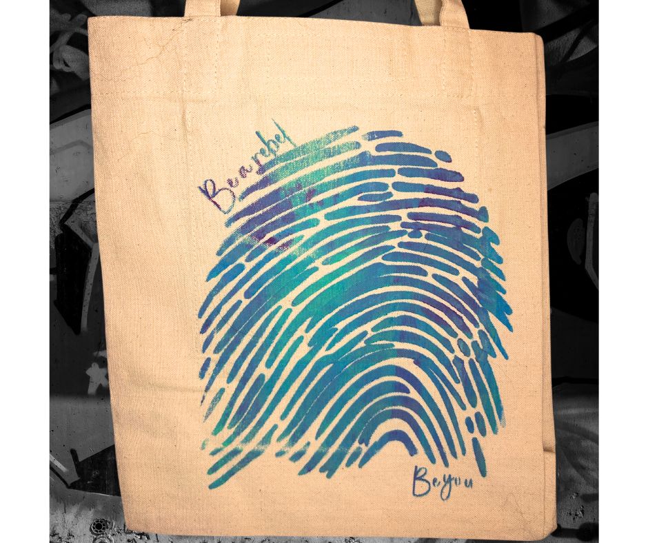 Small Totebag - finger print/ Petit sac fourre-tout - empreinte