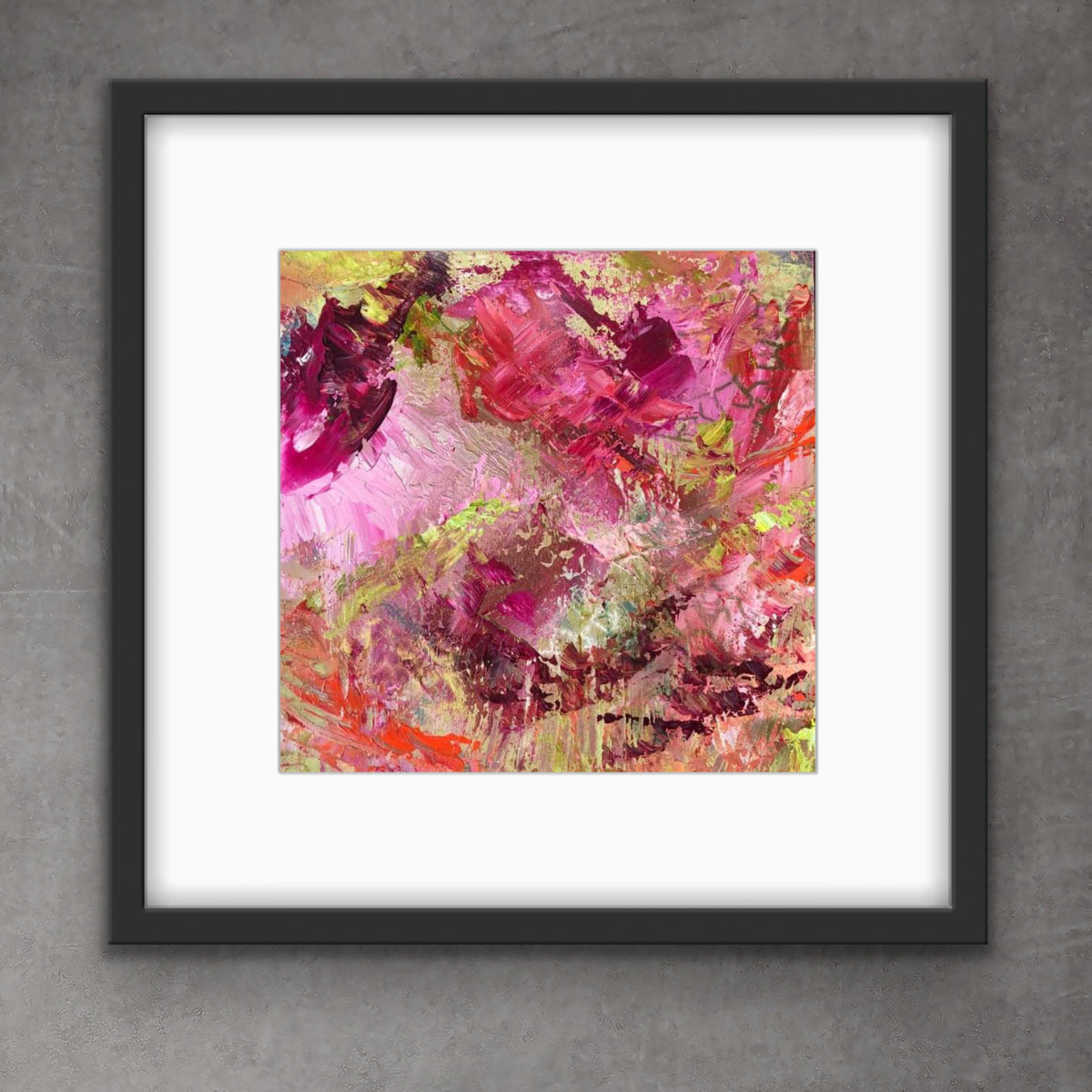 Framed Prints of Emergence 8 by 8 (12 by 12 with frame)/ Reproductions encadrées de 8 par 8 de la toile Émergence (12 par 12 avec le cadre)
