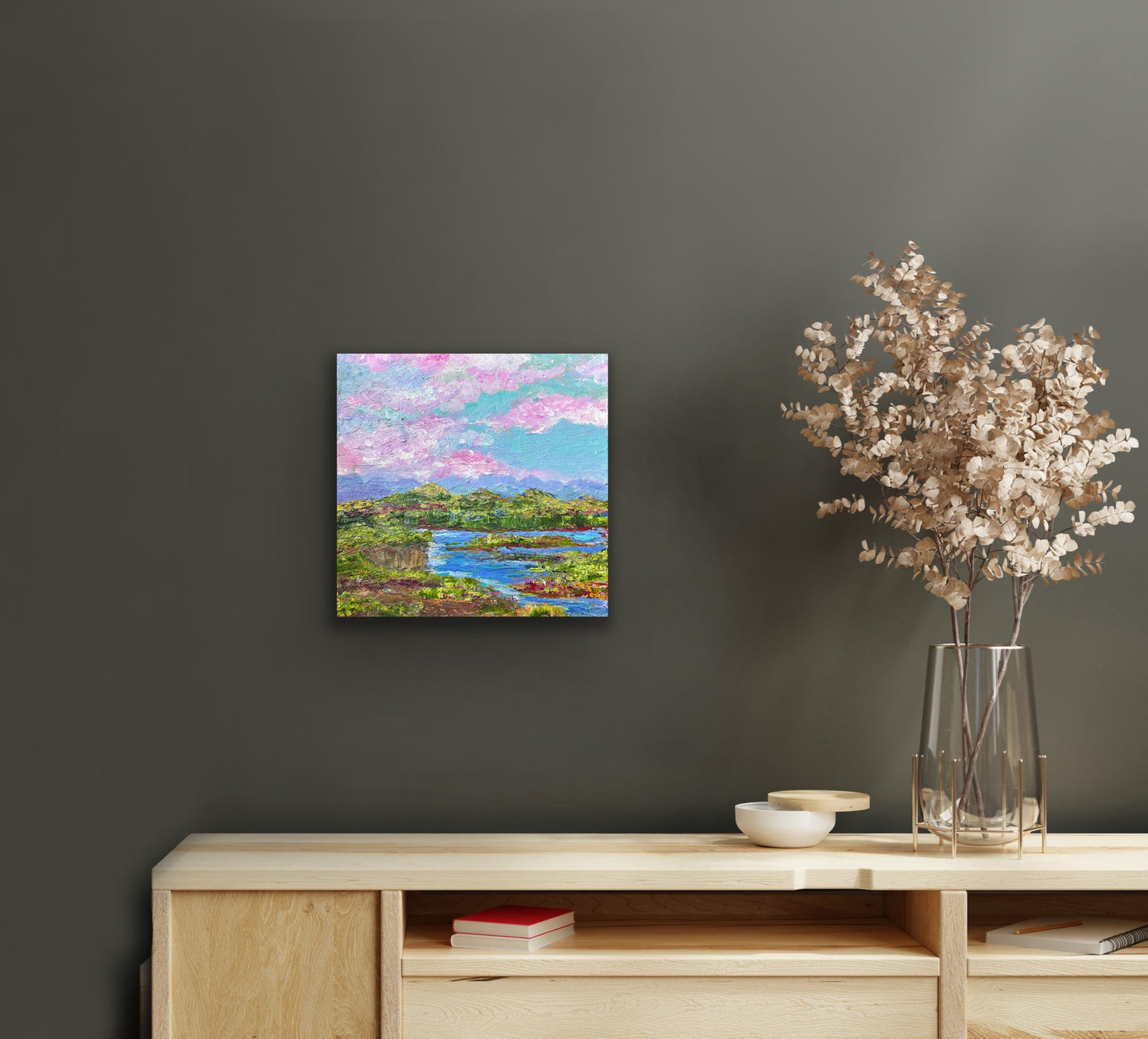 Original acrylic painting 14 by 14 inch on a 1.5 inch deep canvas by Ottawa-based artist Mireille Laroche.
