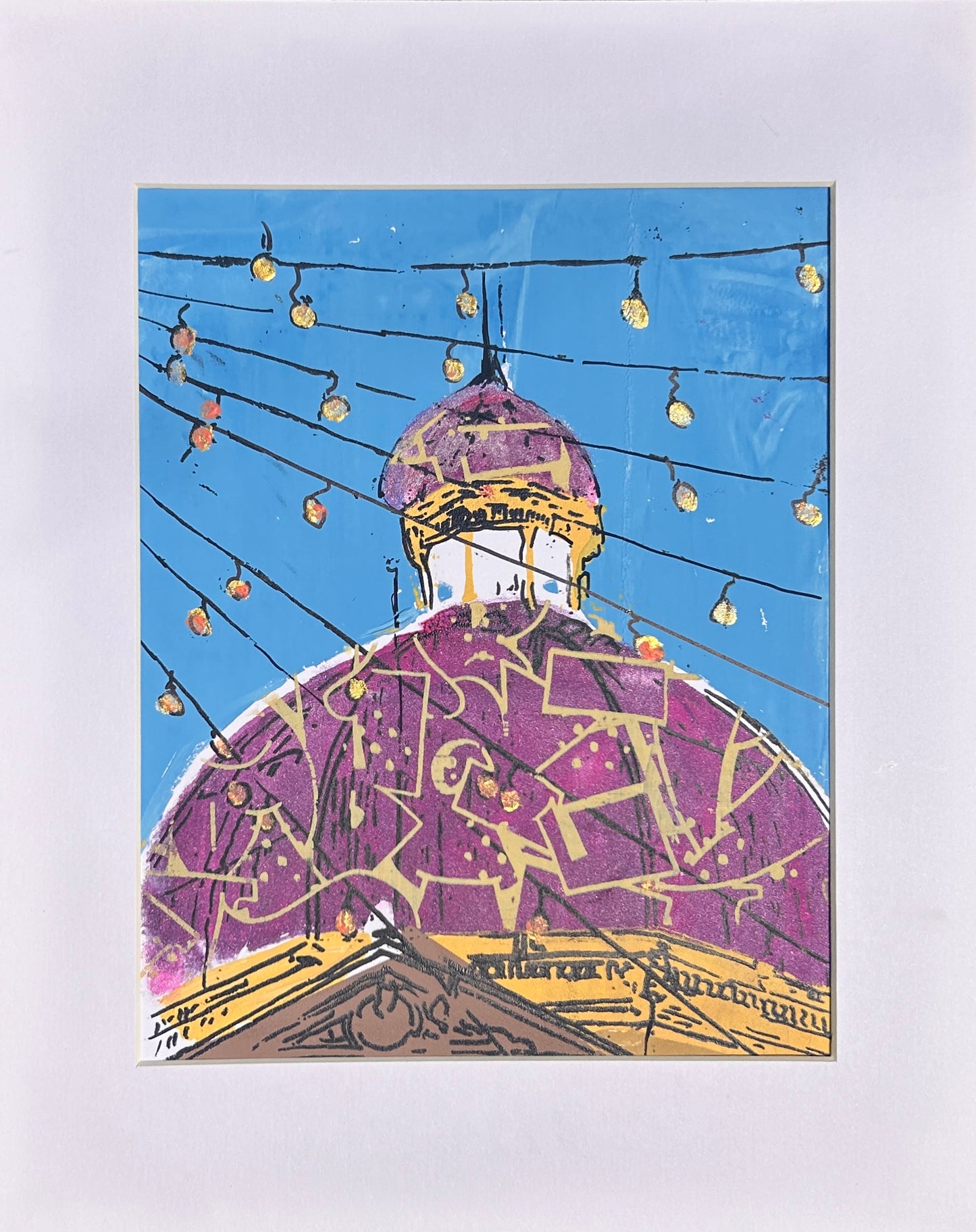 Original silkscreen print;10 by 8 inch, 14 by 11 with mat