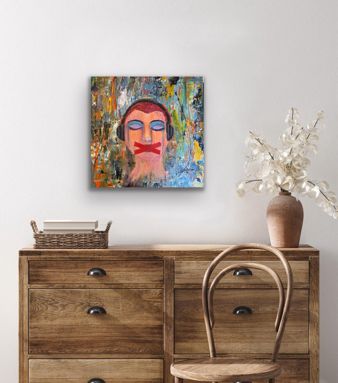 Original 24 by 24 inch acrylic painting on a 1.5 inch deep canvas by Ottawa-based artist Mireille Laroche