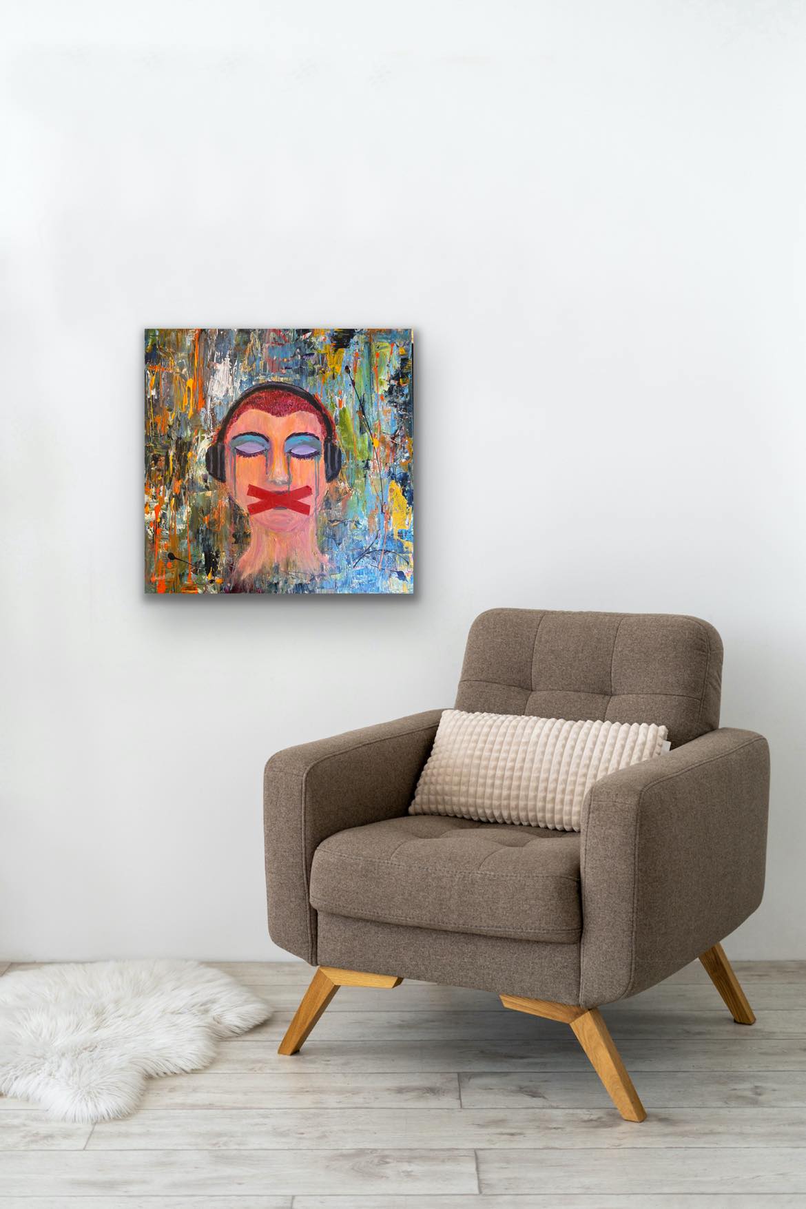 Original 24 by 24 inch acrylic painting on a 1.5 inch deep canvas by Ottawa-based artist Mireille Laroche