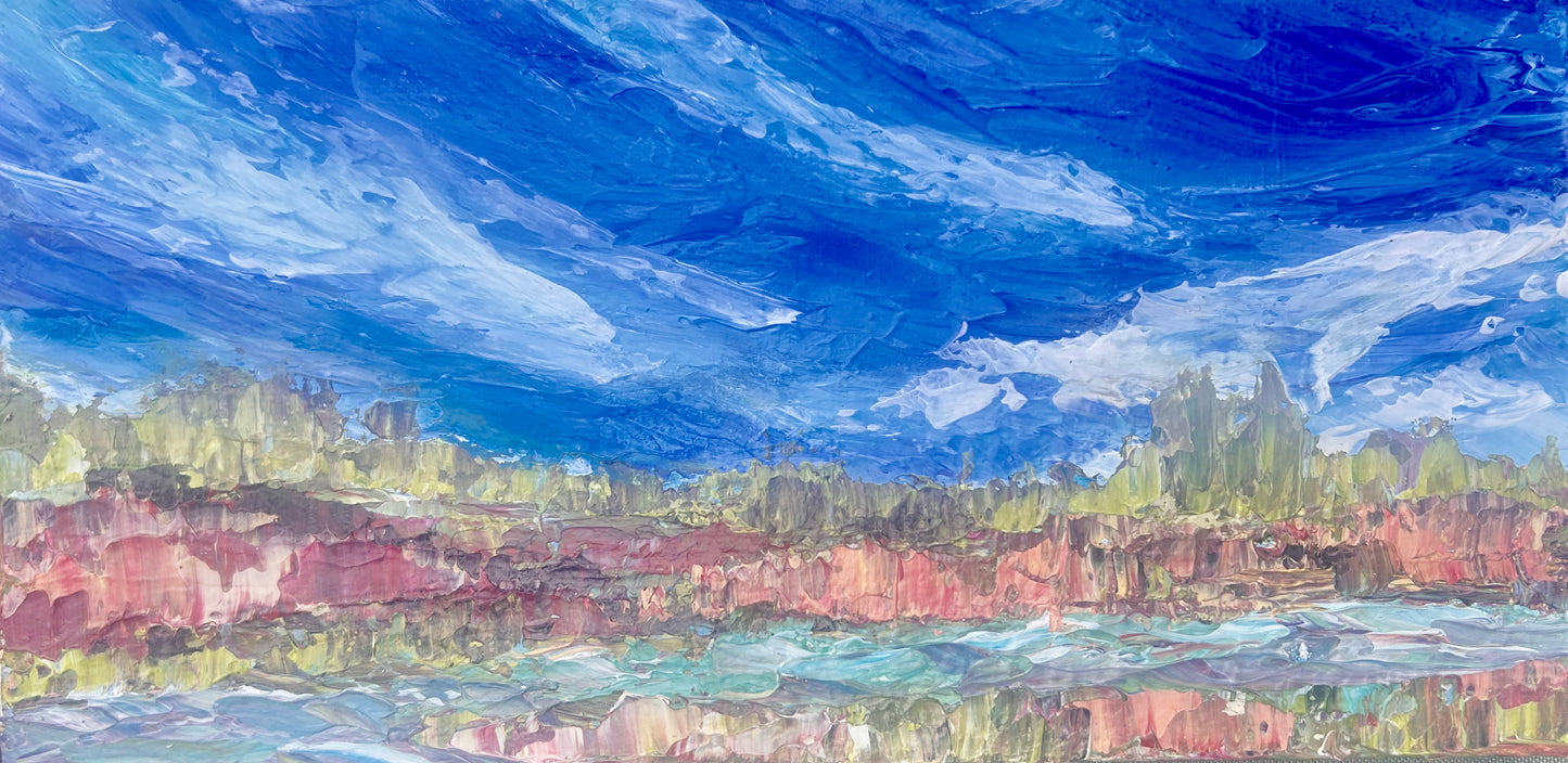 Original acrylic painting (16 by 8 inch) by Ottawa-based artist Mireille Laroche. Shipping in Canada is included in the price.