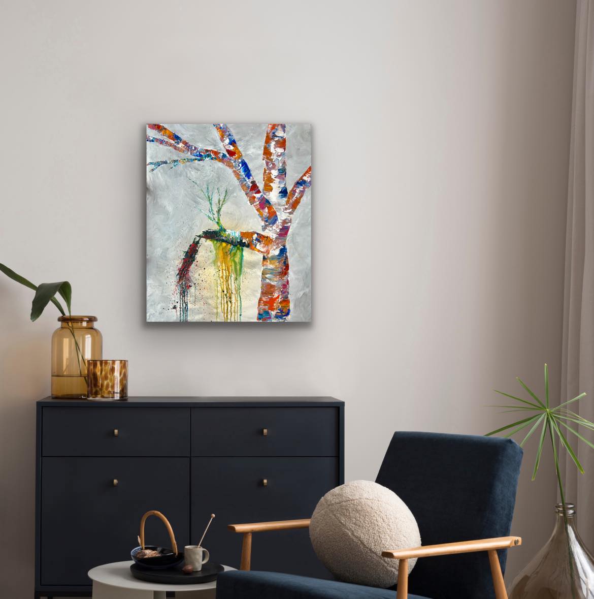 Available. Original 18 by 30 inch acrylic painting on a 1.5 inch deep canvas. by Ottawa-based artist Mireille Laroche