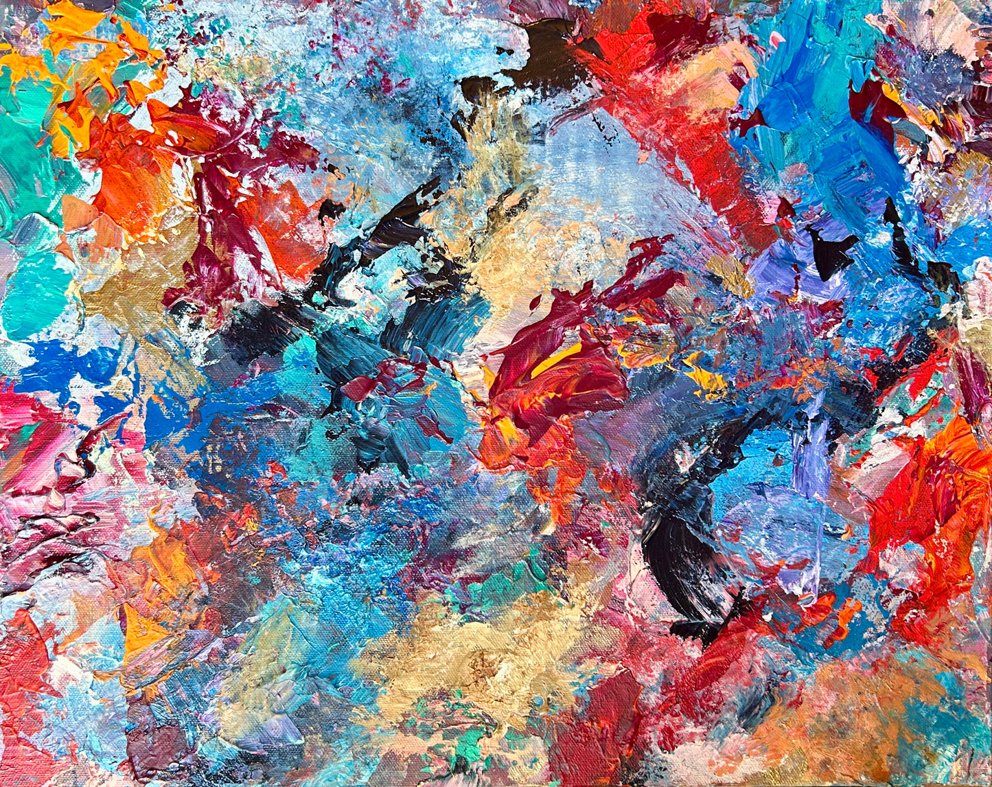 Available. Original 20 by 16 inch acrylic painting on a 1.5 inch deep canvas by Ottawa-based artist Mireille Laroche.