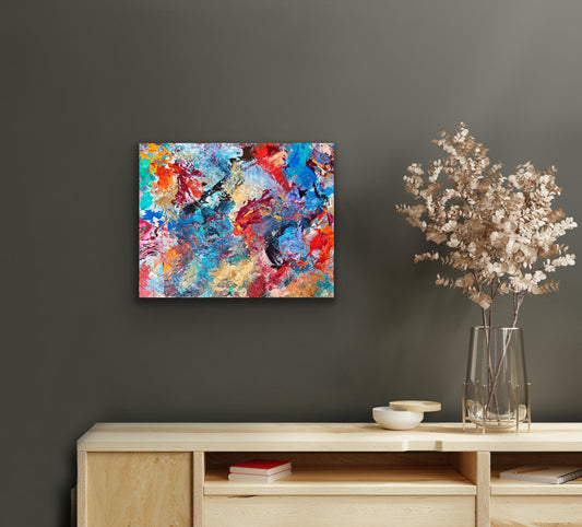 Available. Original 20 by 16 inch acrylic painting on a 1.5 inch deep canvas by Ottawa-based artist Mireille Laroche.