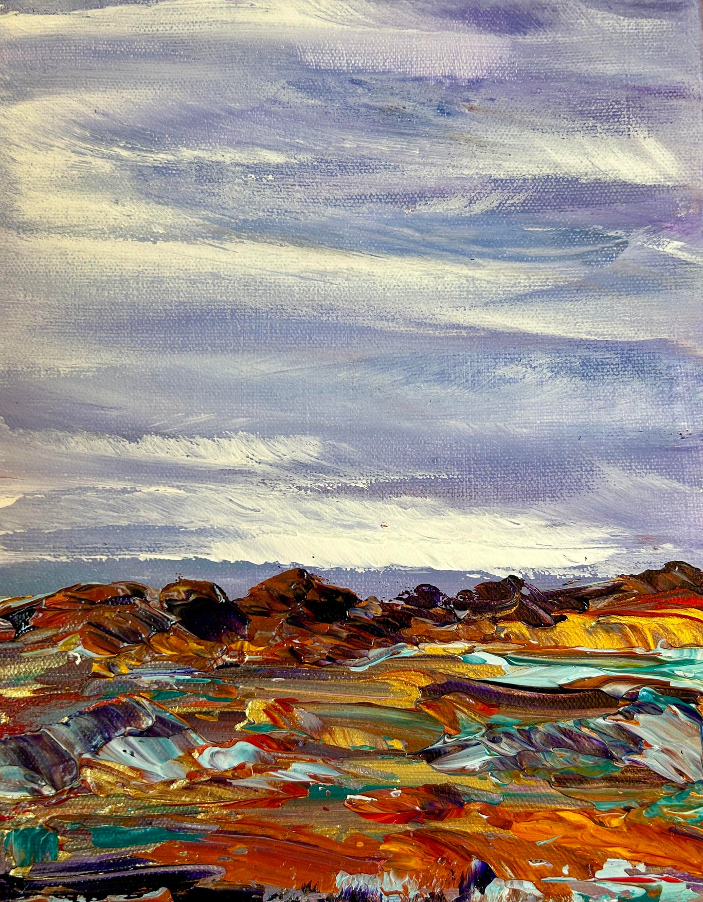Original 8 by 10 inch acrylic painting on a 1.5 inch deep canvas by Ottawa-based artist Mireille Laroche. Free Shipping in Canada