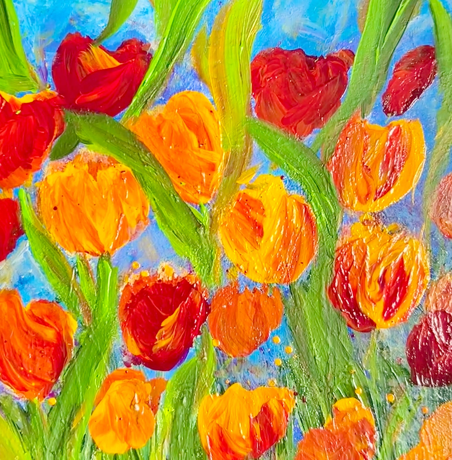 Discoveries. Original acrylic painting 12 by 12 inch on a 1.5 inch deep canvas by Ottawa-based artist Mireille Laroche.