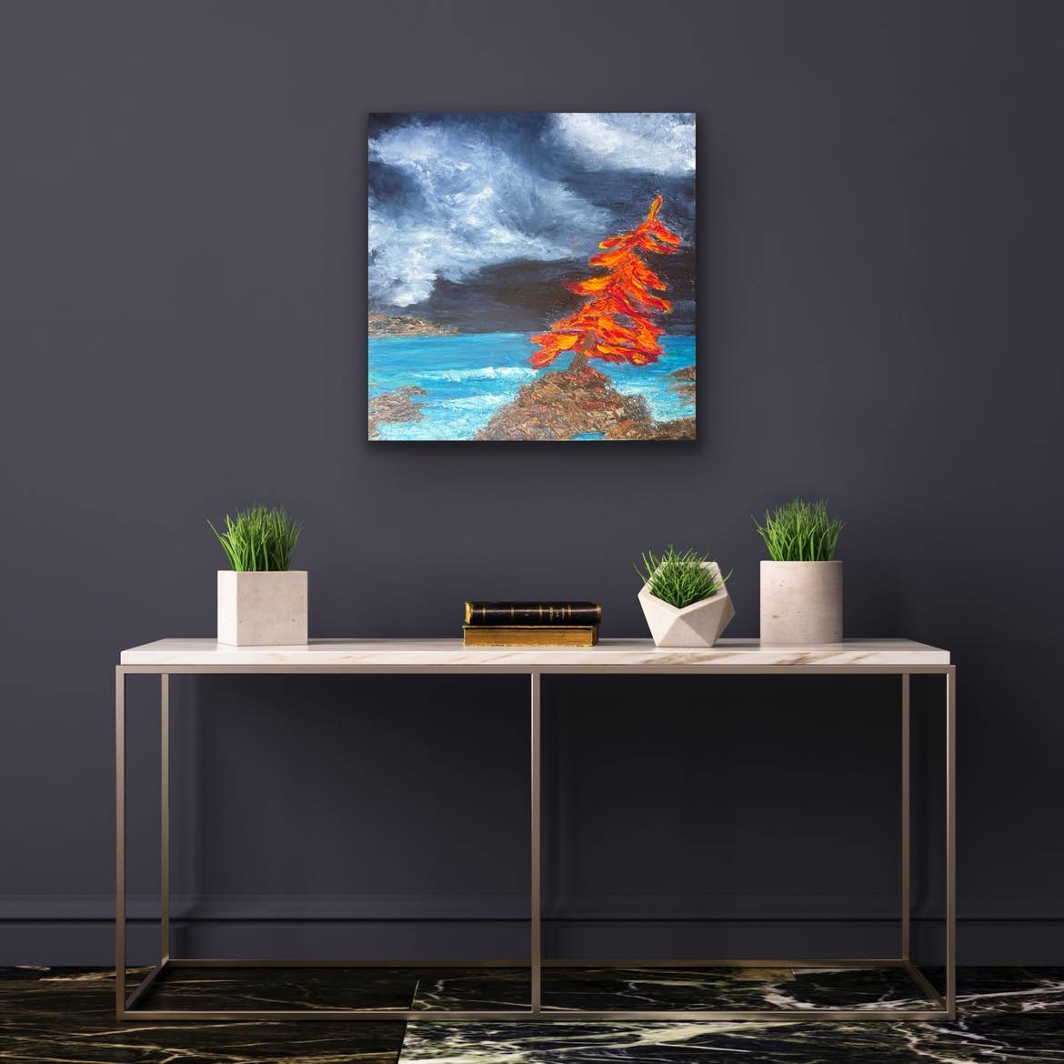 Don't Be Afraid - Original 24 by 24 acrylic painting by Ottawa-based artist Mireille Laroche