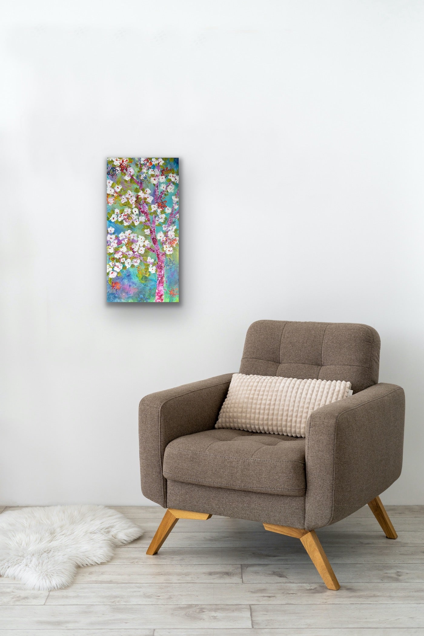 Original 12 by 24 inch acrylic painting on a 1.5 inch deep canvas by Ottawa-based artist Mireille Laroche