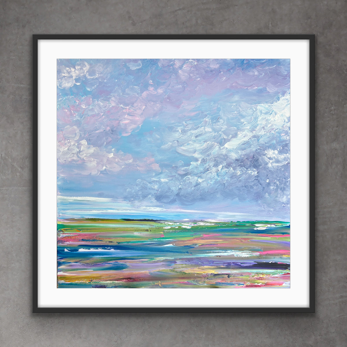 Framed Prints of State of Mind 8 by 8 (12 by 12 with frame)/ Reproductions encadrées de 8 par 8 de la toile État d'esprit (12 par 12 avec le cadre)