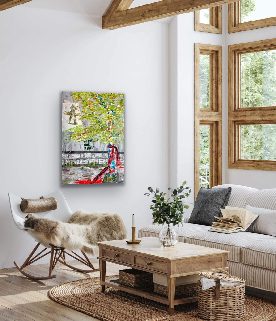 48 x 36 inches original acrylic painting on a 1.5 inch deep canvas by Ottawa-based artist Mireille Laroche. Given the size of this painting, please contact prior to purchasing (Messenger or mireille.laroche@rogers.com) to discuss delivery and shipping costs.