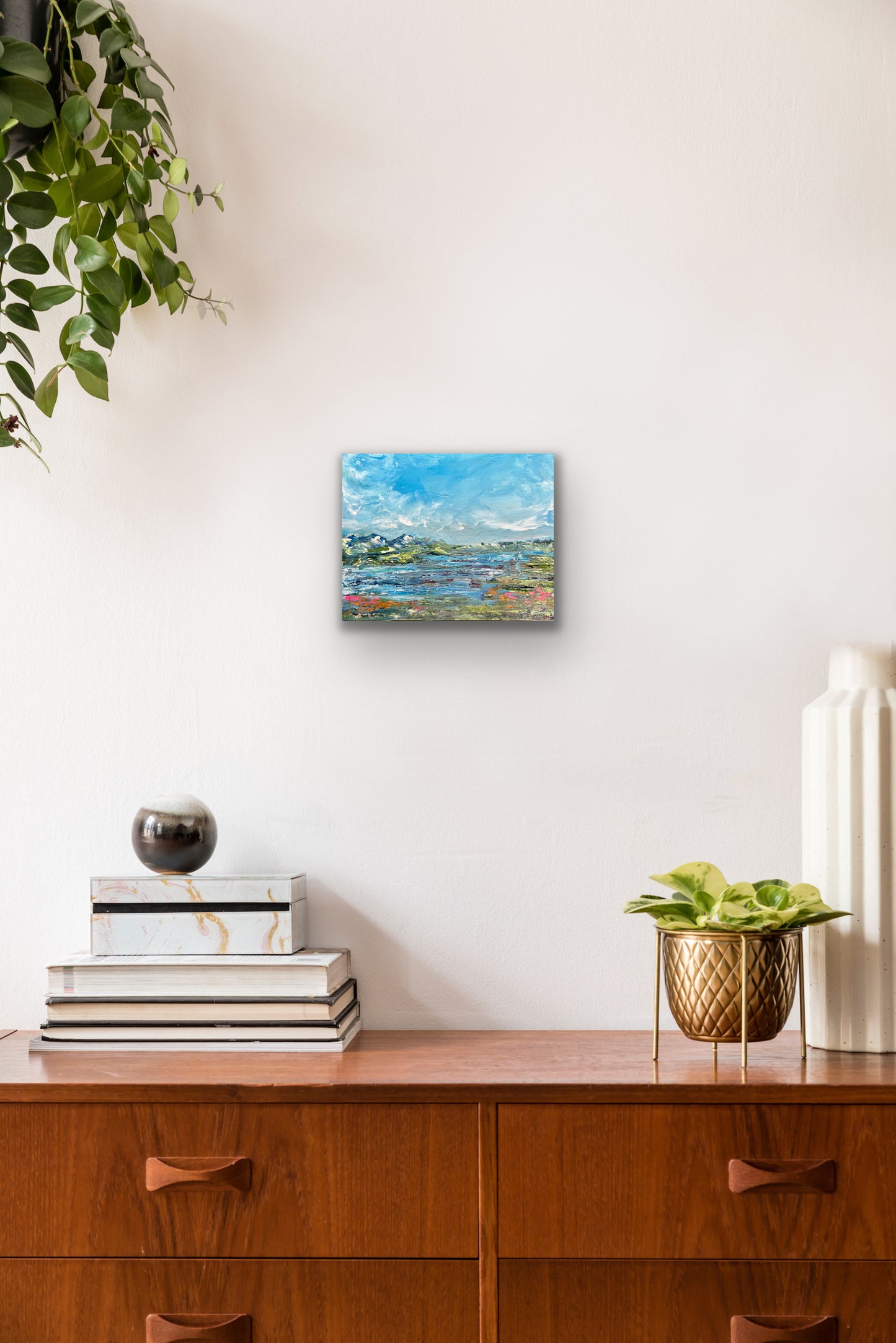 Original acrylic painting 14 by 16 inch on a 1.5 inch deep canvas by Ottawa-based artist Mireille Laroche.