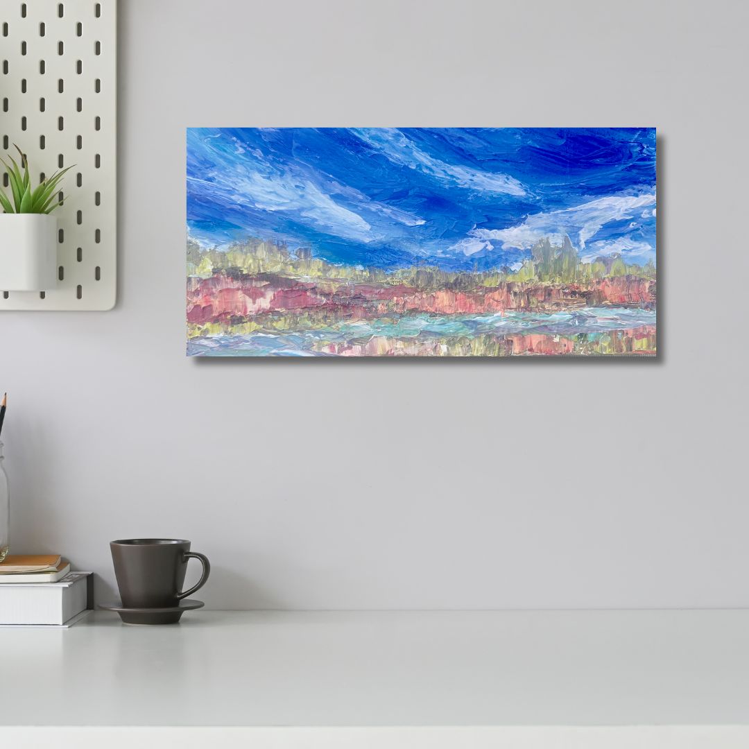Original acrylic painting (16 by 8 inch) by Ottawa-based artist Mireille Laroche. Shipping in Canada is included in the price.