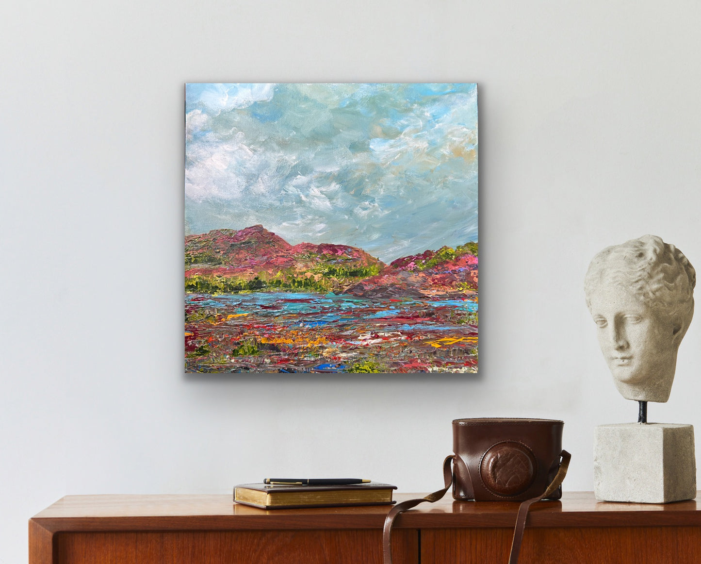 Original acrylic painting 20 by 20 inch on a 1.5 inch deep canvas by Ottawa-based artist Mireille Laroche.