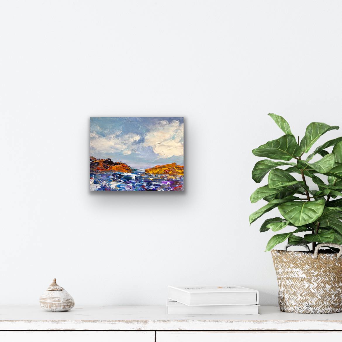Original 10 by 8 inch acrylic painting on a 1.5 inch deep canvas by Ottawa-based artist Mireille Laroche. Free Shipping in Canada