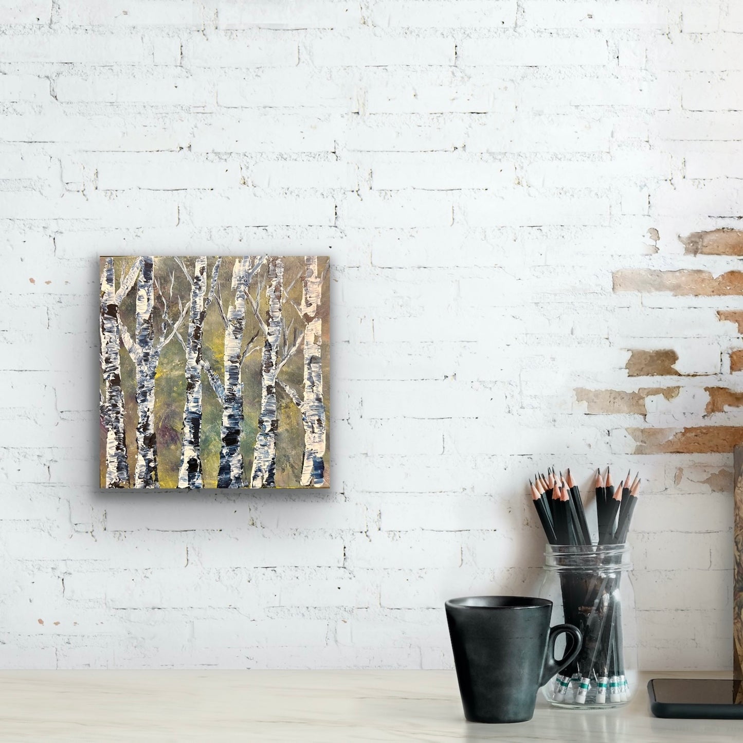 The Giants. Original 12 by 12 acrylic painting by Ottawa-based artist Mireille Laroche