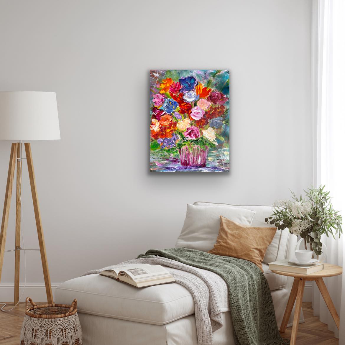 Available. Original 22 by 28 inch acrylic painting on a 1.5 inch deep canvas by Ottawa-based artist Mireille Laroche
