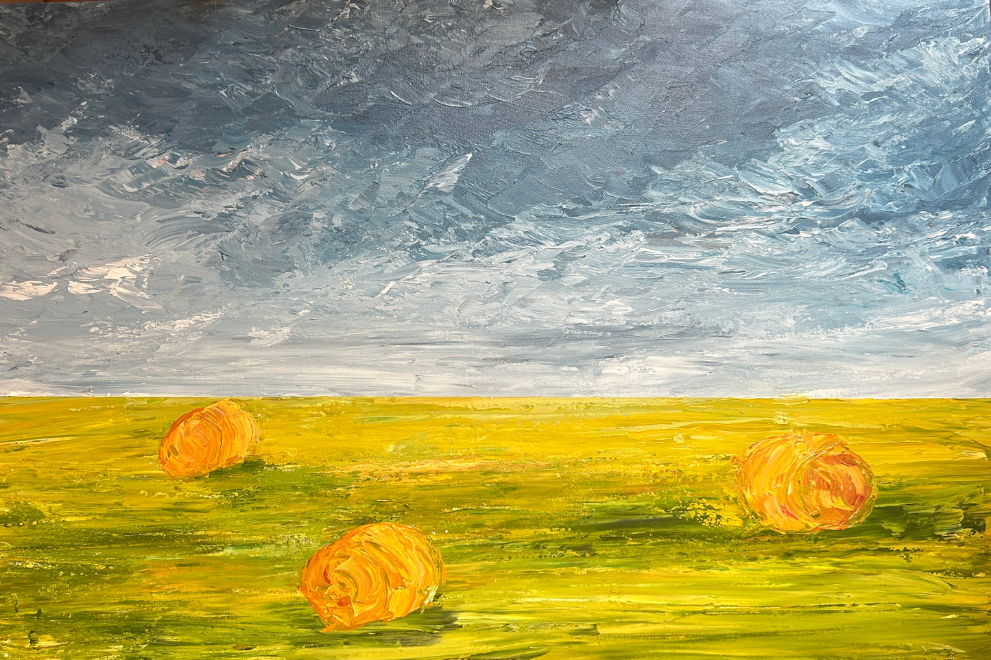 Original acrylic 36 by 24 inch painting on a 1.5 inch canvas by Ottawa-based artist Mireille Laroche.