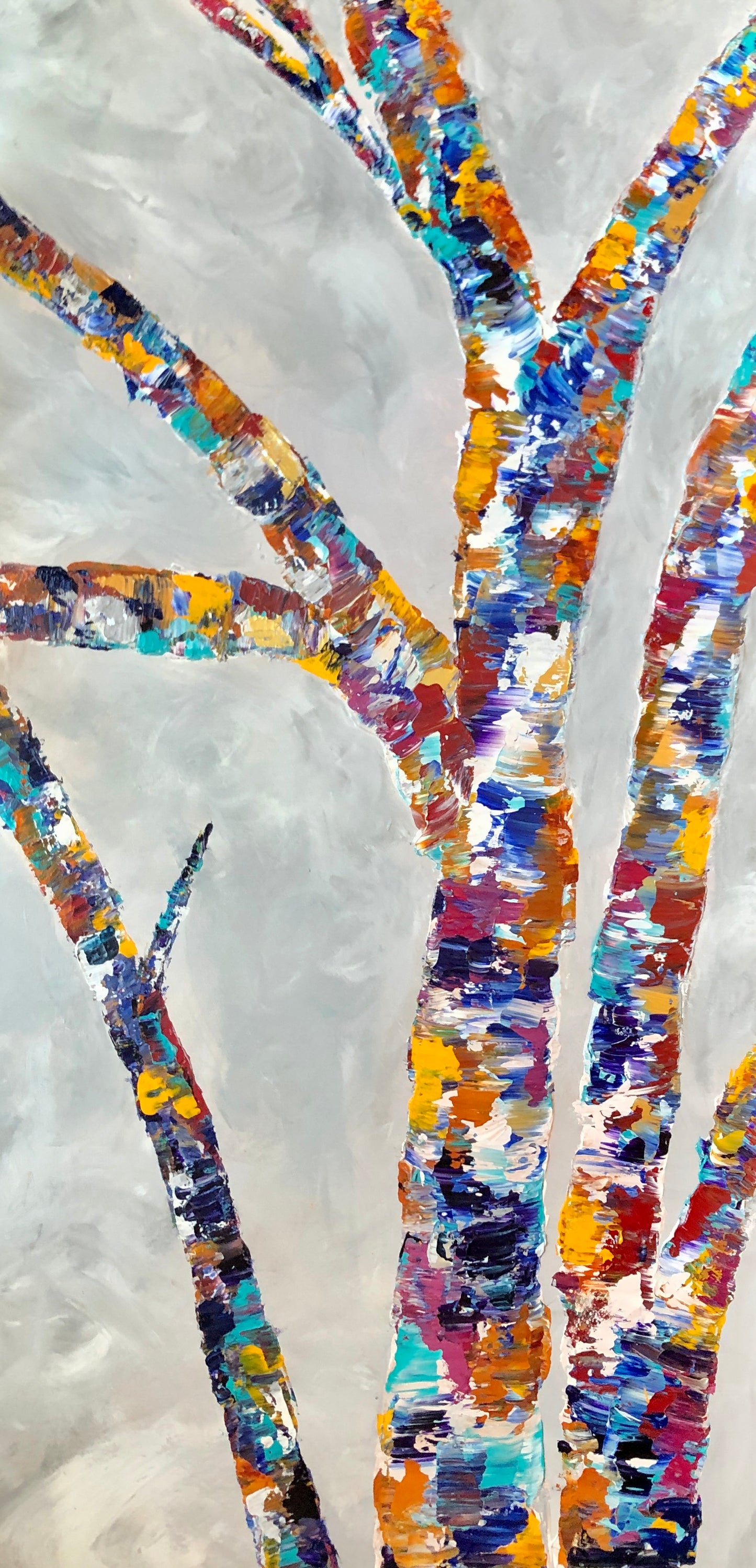New Life. Original acrylic painting (24 by 48 inch on 1.5 inch deep canvas) by Ottawa-based artist Mireille Laroche