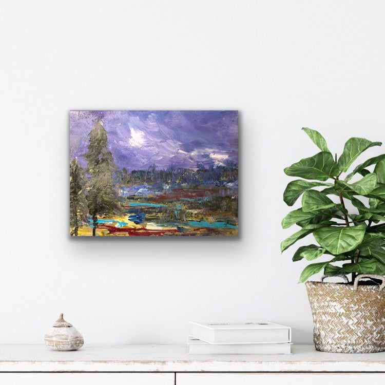 You Keep Me Guessing. Original 16 by 12 inch acrylic painting on a 1.5 inch deep canvas by Ottawa-based artist Mireille Laroche. Shipping in Canada is included in the price