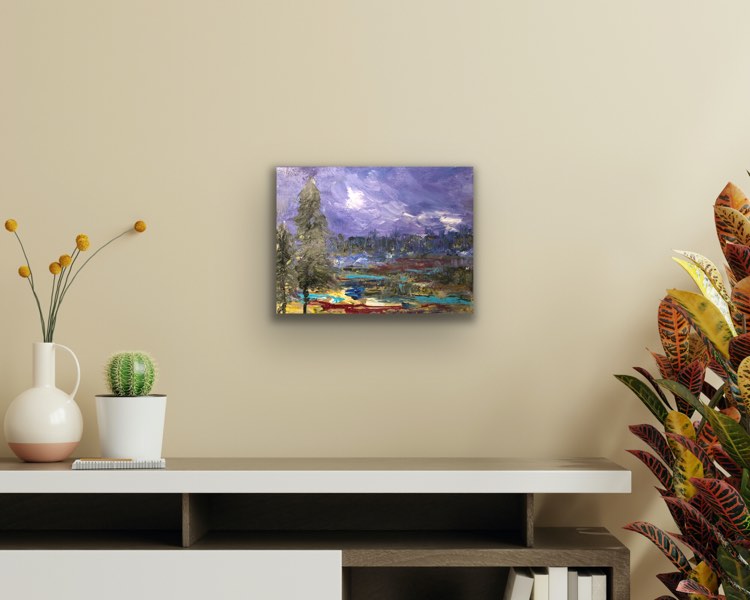 You Keep Me Guessing. Original 16 by 12 inch acrylic painting on a 1.5 inch deep canvas by Ottawa-based artist Mireille Laroche. Shipping in Canada is included in the price