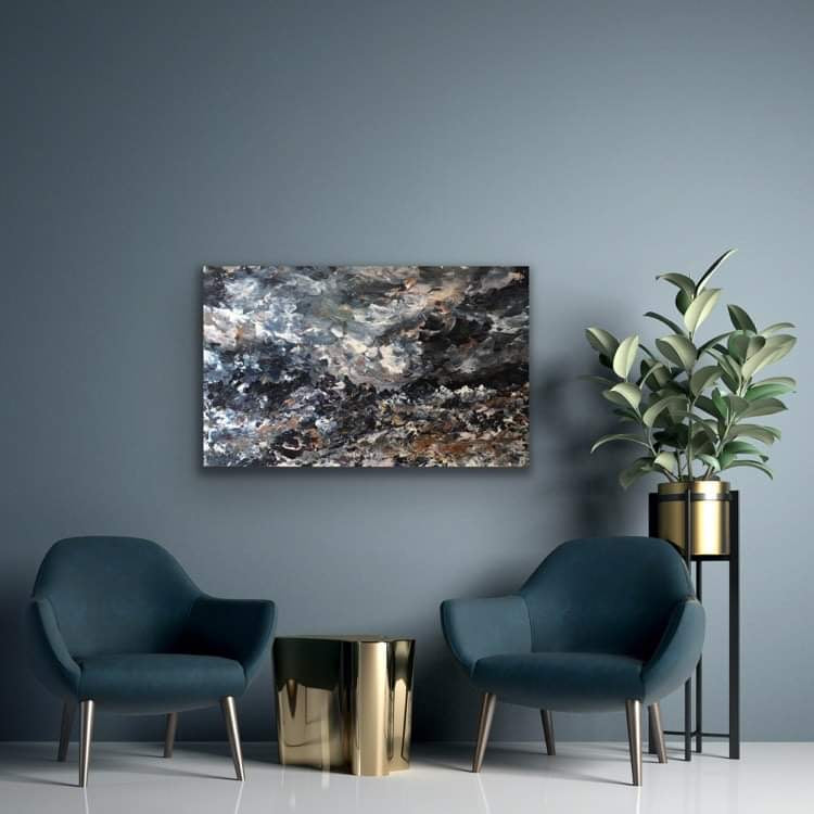 No compromise, original acrylic painting (48 by 30 inch) by Ottawa-based artist Mireille Laroche Edit alt text