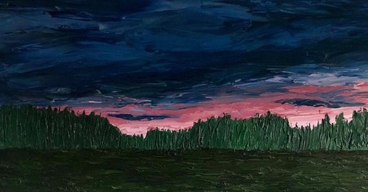 Original acrylic painting by Mireille Laroche, 48 by 24 inches. Peinture acrylique originale par Mireille Laroche, 48 par 24 pouces.