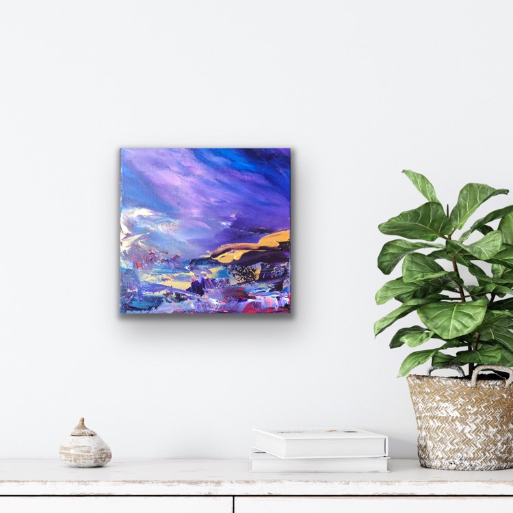 Turning the Page. Original acrylic painting (12 by 12 inch) by Ottawa- based artist Mireille Laroche