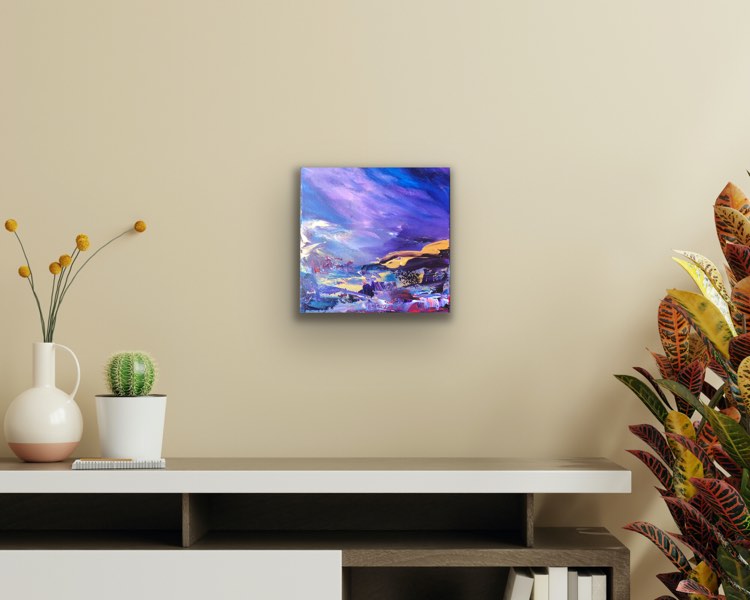 Turning the Page. Original acrylic painting (12 by 12 inch) by Ottawa- based artist Mireille Laroche