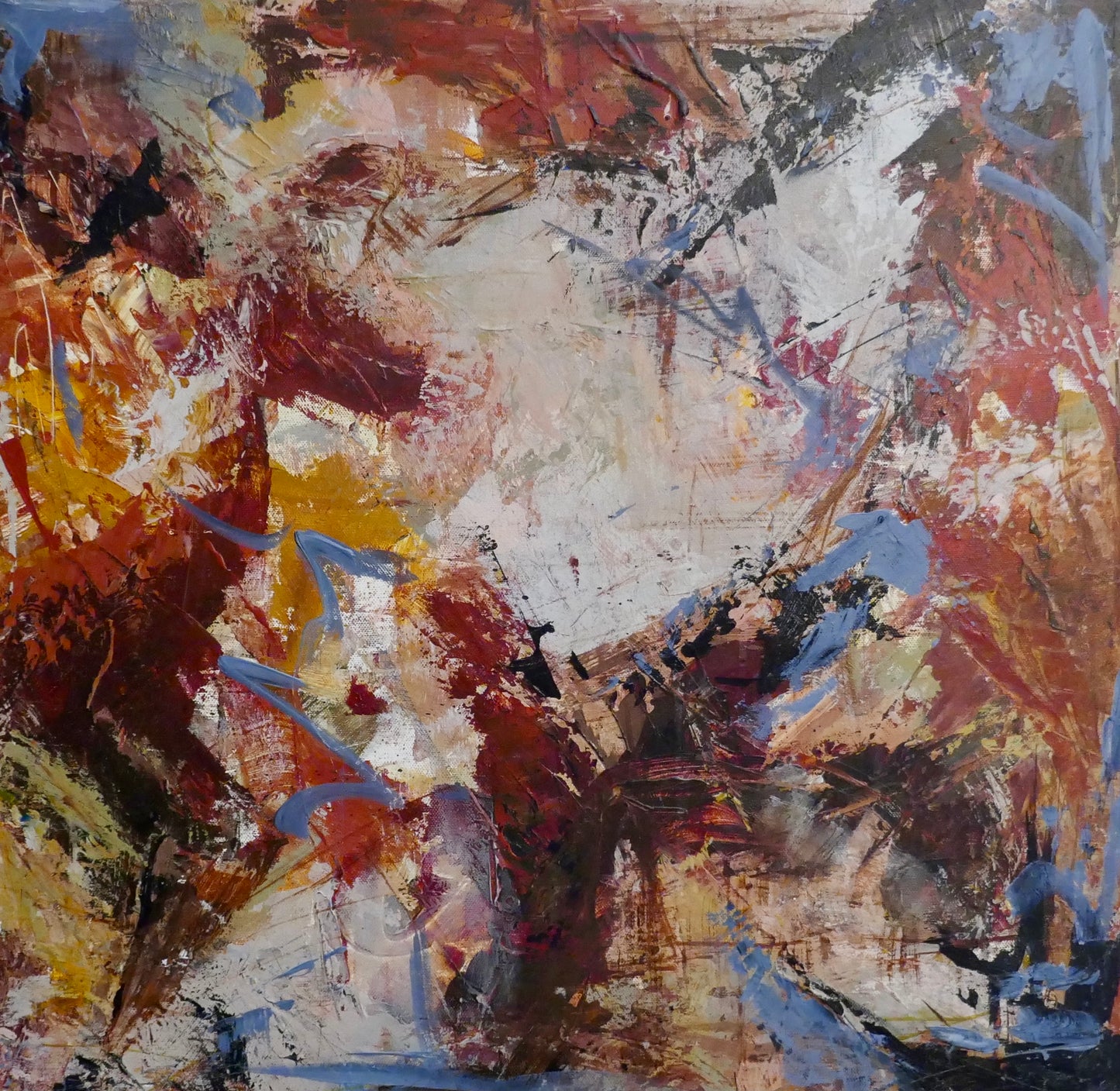 Original acrylic pantingly Mireille Laroche entitled Wild and Free. 24 by 24 inch. Peinture acrylique intitulée Libre par Mireille Laroche, 24 by 24 pouces