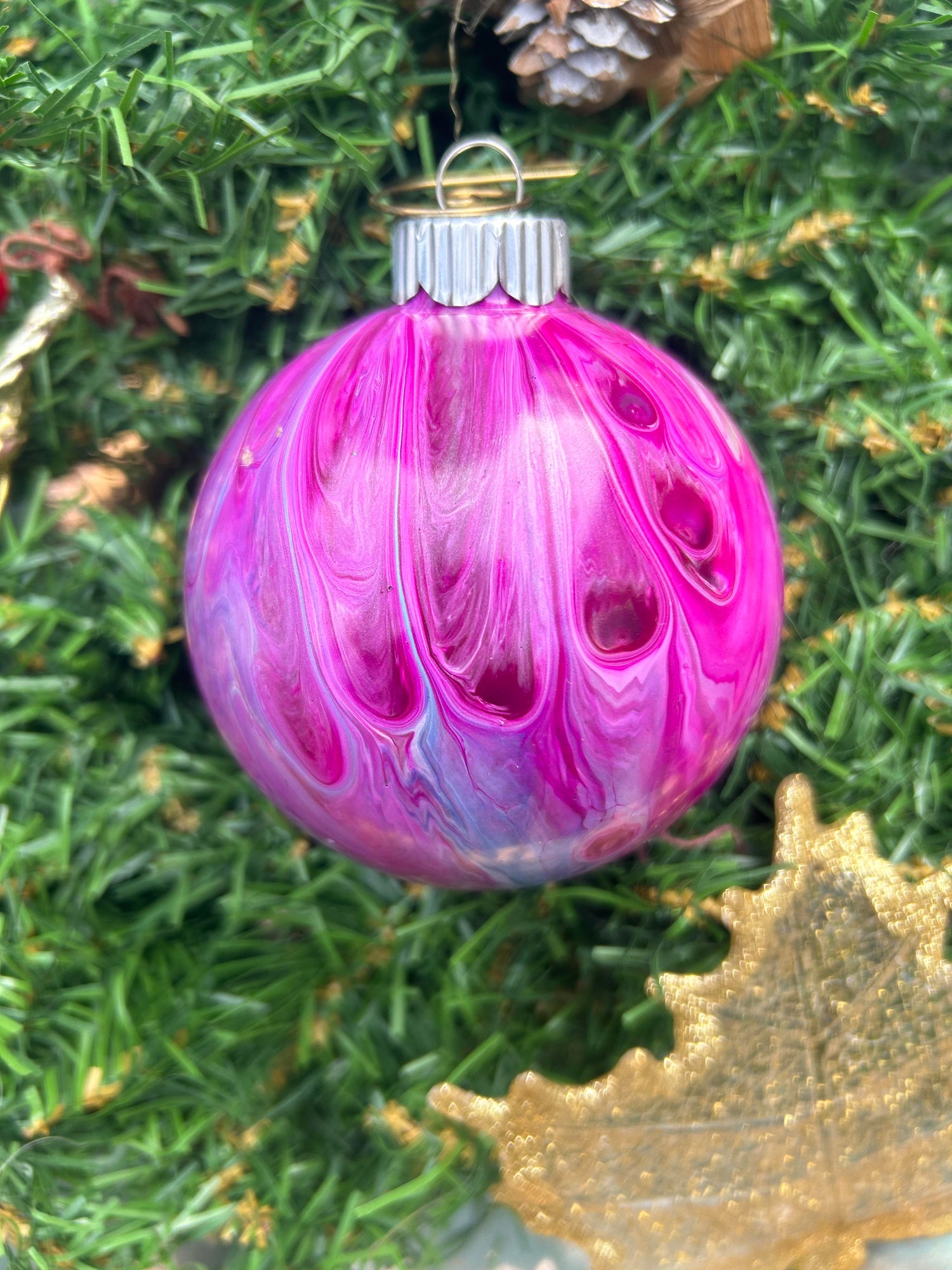 Handmade ornaments by Ottawa-based artist Mireille Laroche