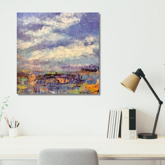 Available.  Original acrylic painting by Ottawa-based artist Mireille Laroche, 20 by 20 inch on a 1.5 inch canvas.