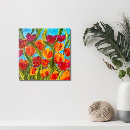 Original acrylic painting 12 by 12 inch on a 1.5 inch deep canvas by Ottawa-based artist Mireille Laroche