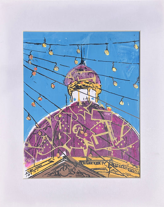 Original silkscreen print;10 by 8 inch, 14 by 11 with mat