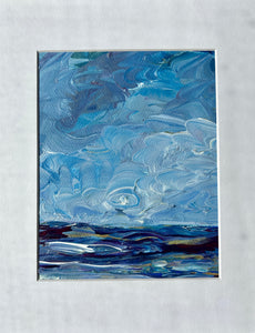 Original mixed media, 8 by 10 painting on paper by Ottawa-based artist Mireille Laroche. 11 by 17 with mat. Free Shipping in Canada