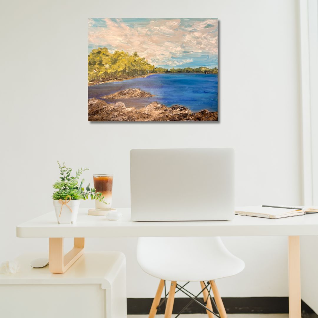  Available. Original acrylic painting, 10 by 10 inch on a 1.5 inch deep canvas by Ottawa-based artist Mireille Laroche