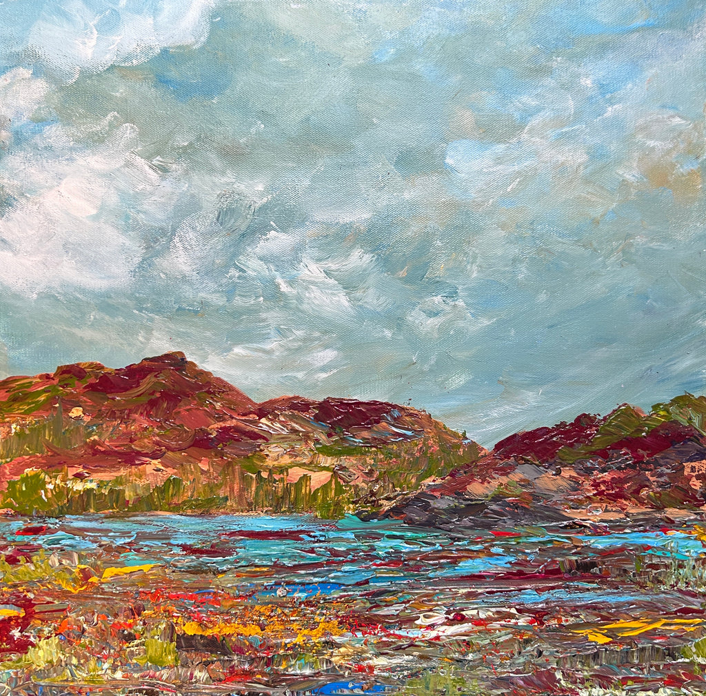  Original acrylic painting 20 by 20 inch on a 1.5 inch deep canvas by Ottawa-based artist Mireille Laroche.