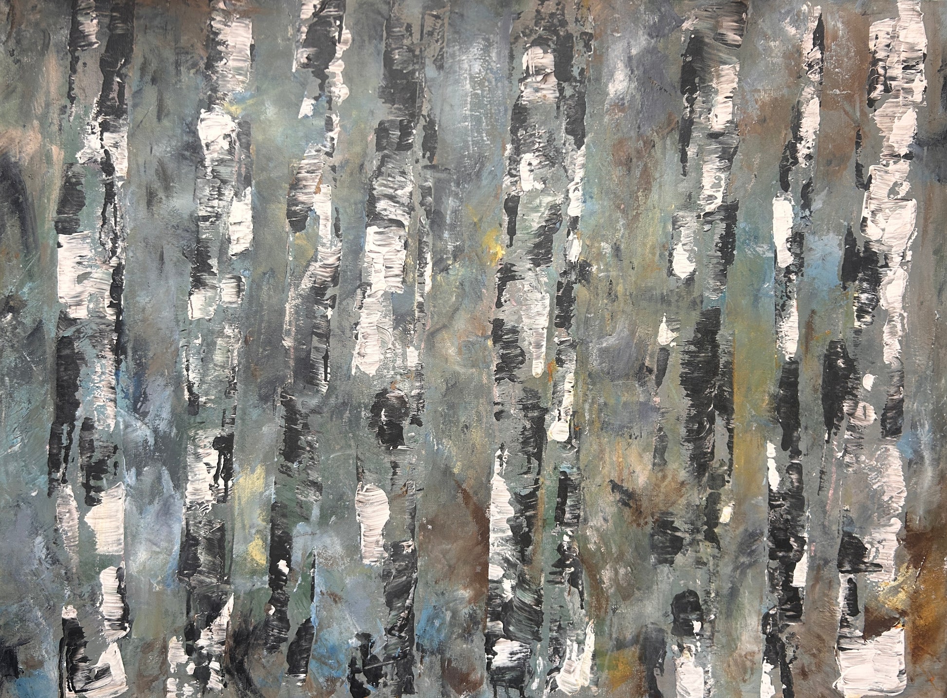 Abstract art in gray, black, and brown by Ottawa artist Mireille Laroche