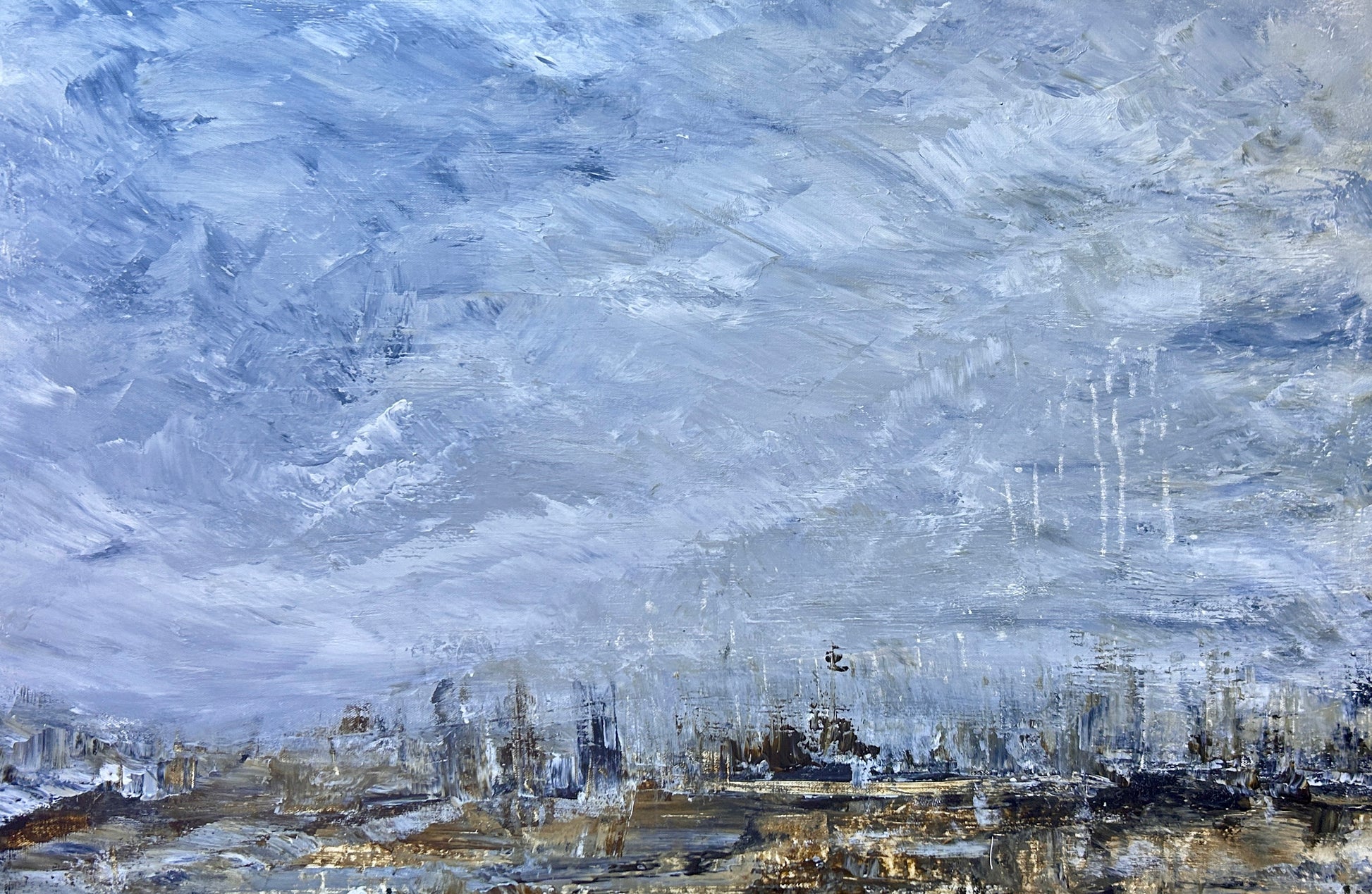 original abstract acrylic painting By Ottawa artist Mireille Laroche