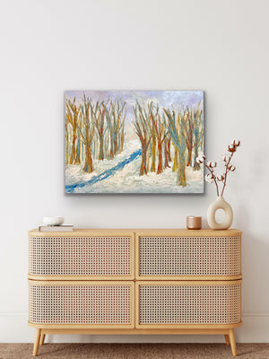 Thaw. 30 x 40 inches original acrylic painting on a 1.5 inch deep canva by Ottawa-based artist Mireille Laroche.