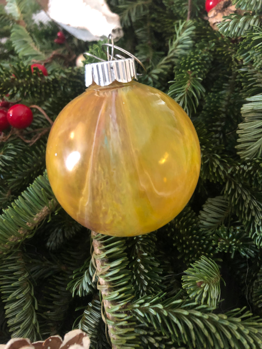 Small original, one of a kind ornament made by Ottawa-based artist Mireille Laroche.