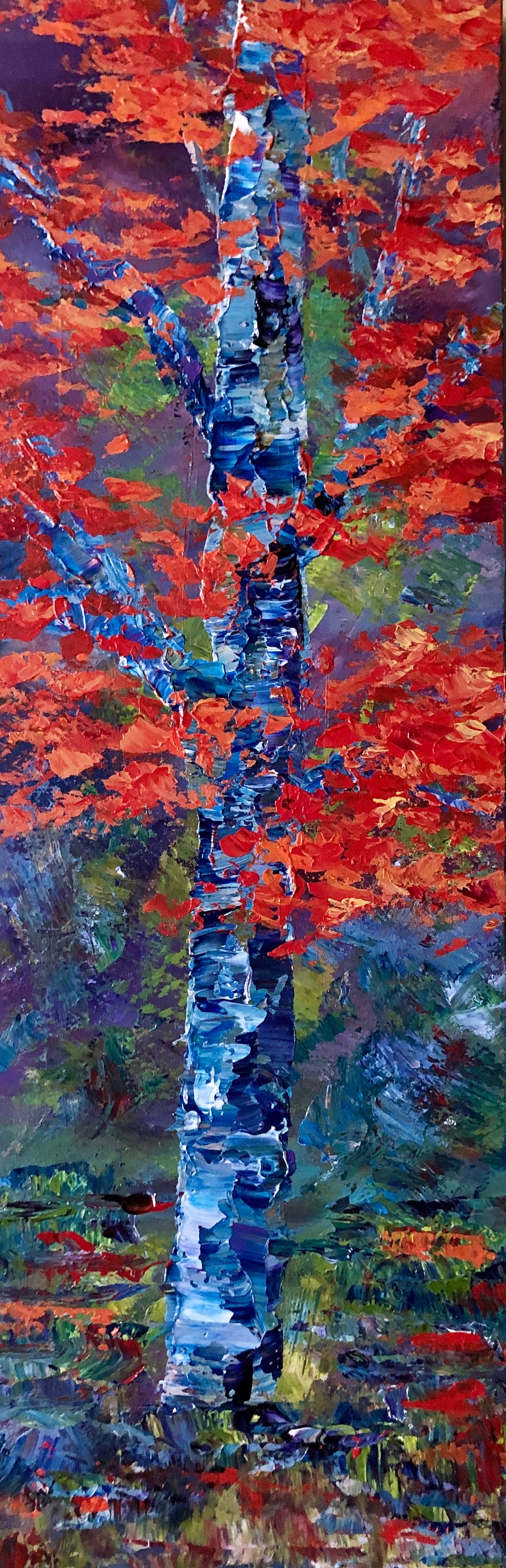  Original 12 by 36 inch acrylic painting on a 1.5 inch deep canvas by Ottawa-based artist Mireille Laroche.
