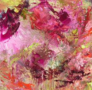 Emergence. Original 14 by 14 inch acrylic painting on a 1.5 inch deep canvas by Ottawa-based artist Mireille Laroche. Shipping in Canada is included in the price