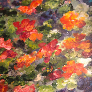 Morning Glory. Original acrylic painting (20 by 20 inch on 1.5 inch deep canvas) by Ottawa-based artist Mireille Laroche