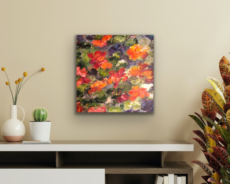 Morning Glory. Original acrylic painting (20 by 20 inch on 1.5 inch deep canvas) by Ottawa-based artist Mireille Laroche