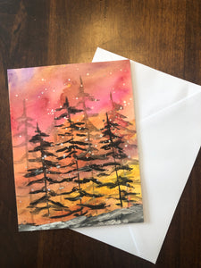 Card - Snowfall/ Neige qui tombe